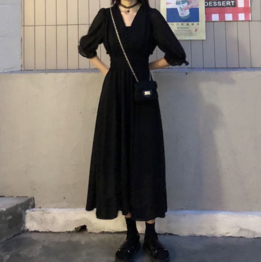 Midi Dress With A-Line Cut