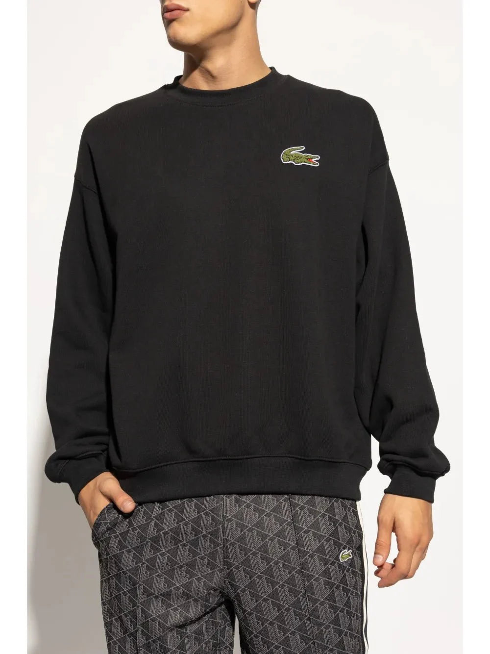 badge fleece sweatshirt