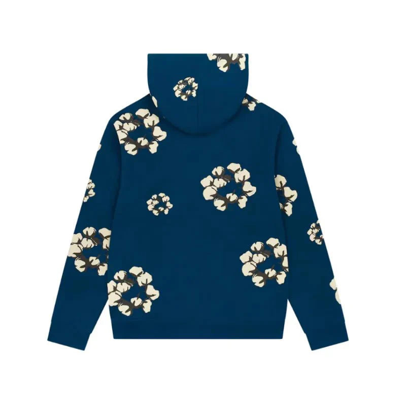 DENIM TEARS HOODIE CACTUS TEARS WREATH NAVY BLUE