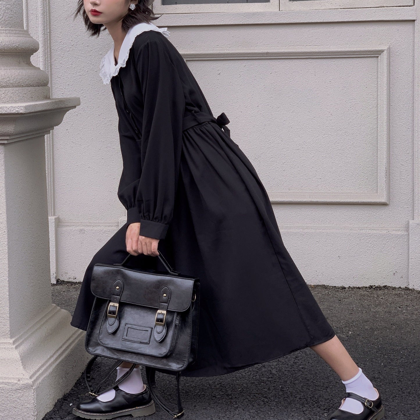 Button-Down Midi Dress With Collar