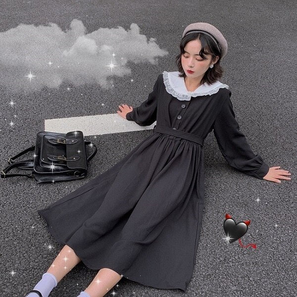 Button-Down Midi Dress With Collar
