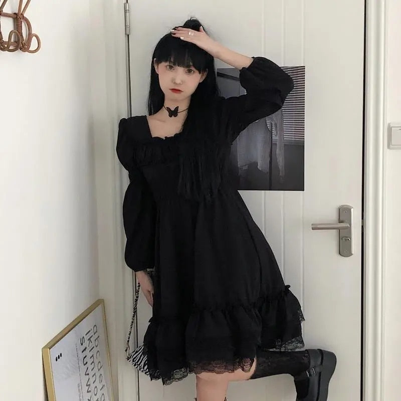 Draped Mini Dress With Lace Hem (M to 4XL!)