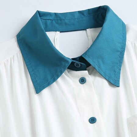 2-in-1 Button-Down Shirt Dress With Collar