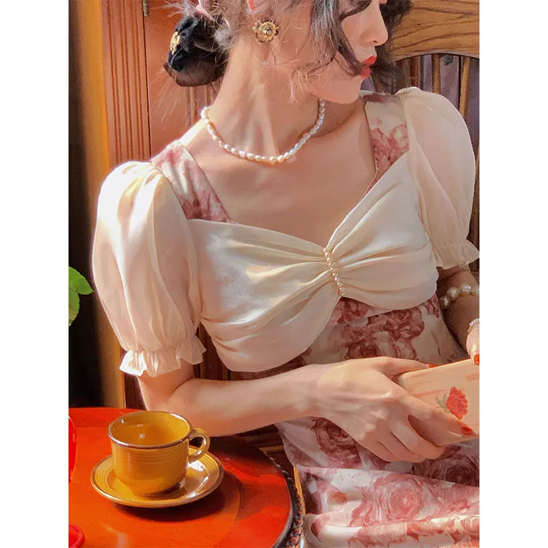 Floral Chiffon Midi Dress