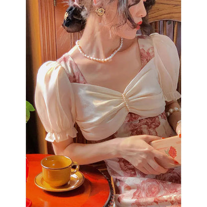 Floral Chiffon Midi Dress