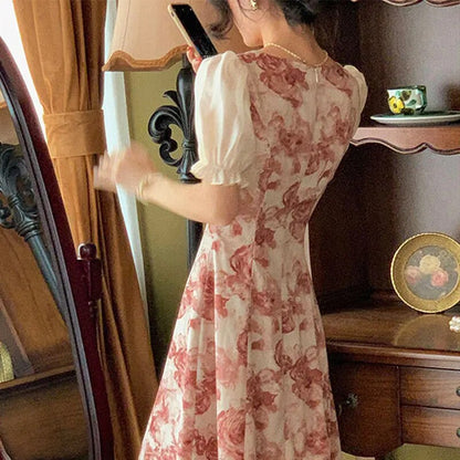 Floral Chiffon Midi Dress