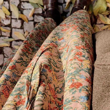 Vintage-Style A-Line Floral Dress With Square Neck