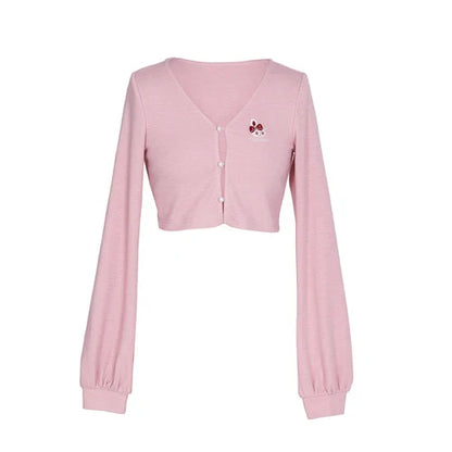 Kawaii Style Two Piece Set: Cute Cardigan + Ruched Lace Dress
