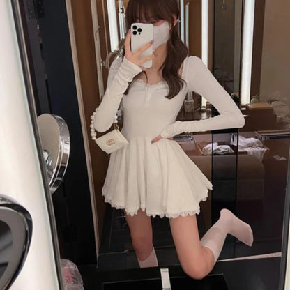 Elegant Mini Dress With Lace Application