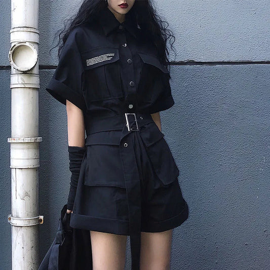 Multi-Pocket Jumpsuit with Belt