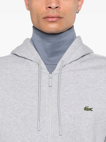 appliqué-logo zip-up hoodie