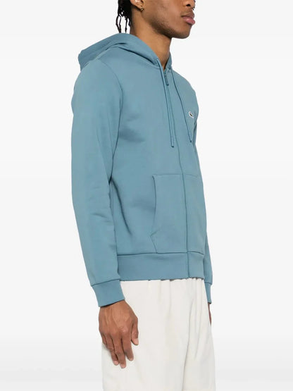 appliqué-logo zip-up hoodie