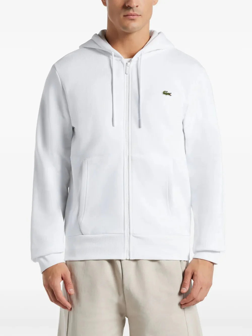 appliqué-logo zip-up hoodie