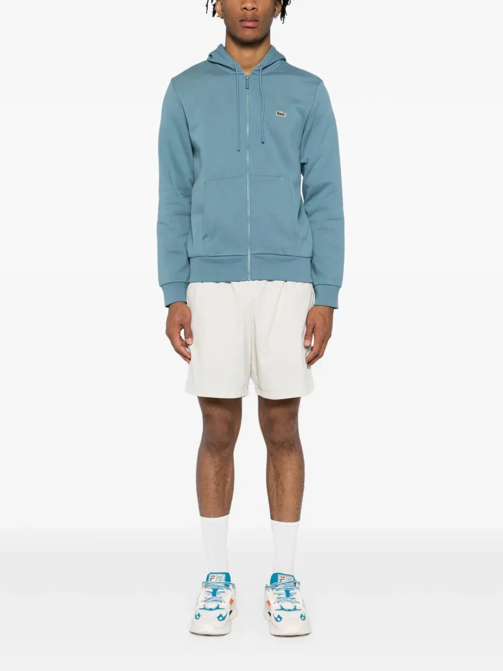 appliqué-logo zip-up hoodie