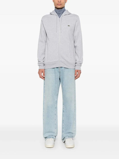 appliqué-logo zip-up hoodie