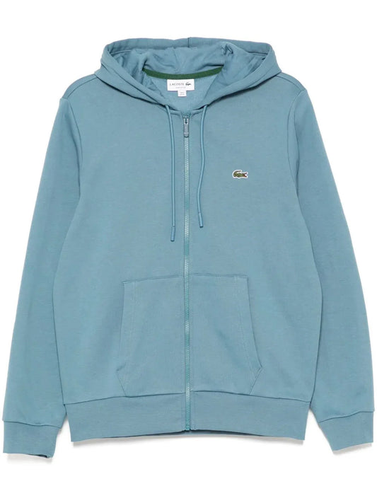 appliqué-logo zip-up hoodie