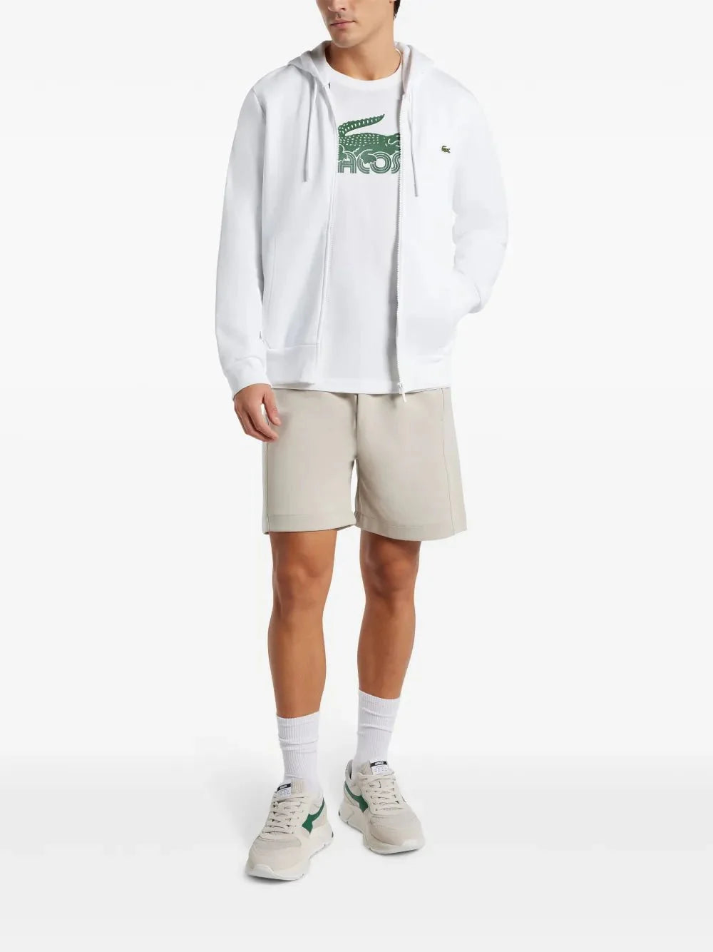 appliqué-logo zip-up hoodie