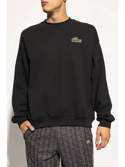 badge fleece sweatshirt