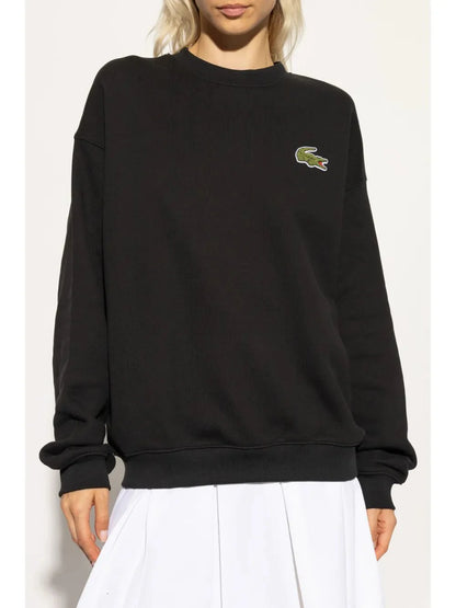 badge fleece sweatshirt