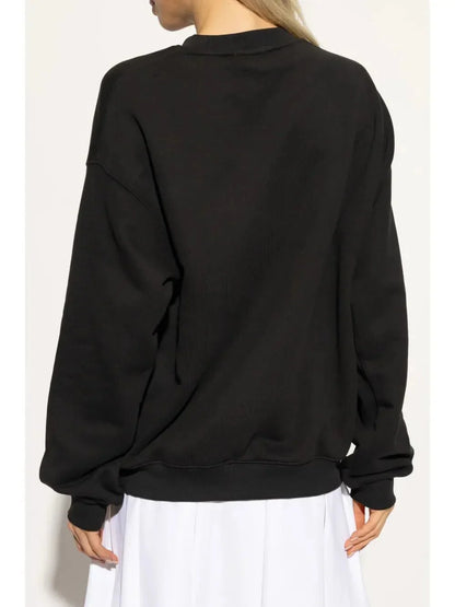 badge fleece sweatshirt