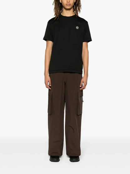 Compass-patch cotton T-shirt