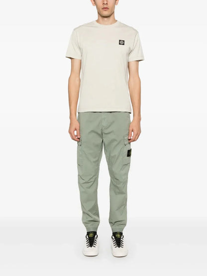 Compass-patch cotton T-shirt