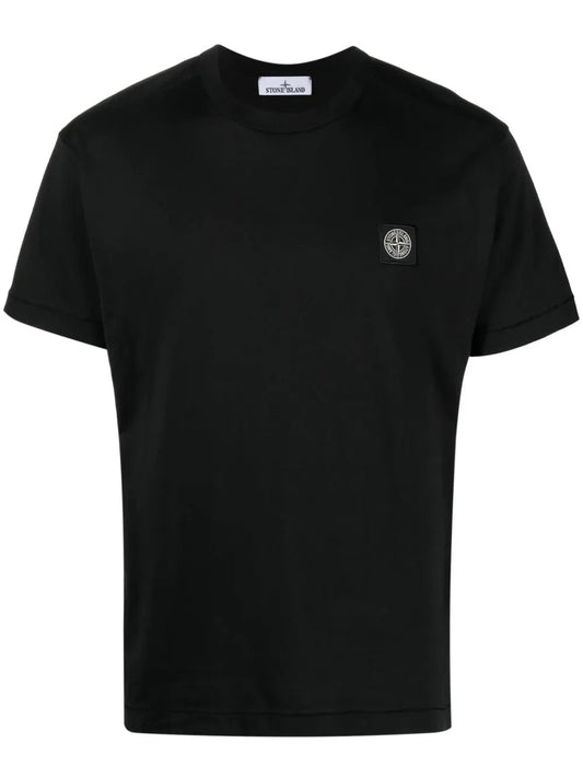 Compass-patch cotton T-shirt