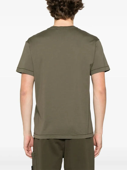 Compass-patch cotton T-shirt