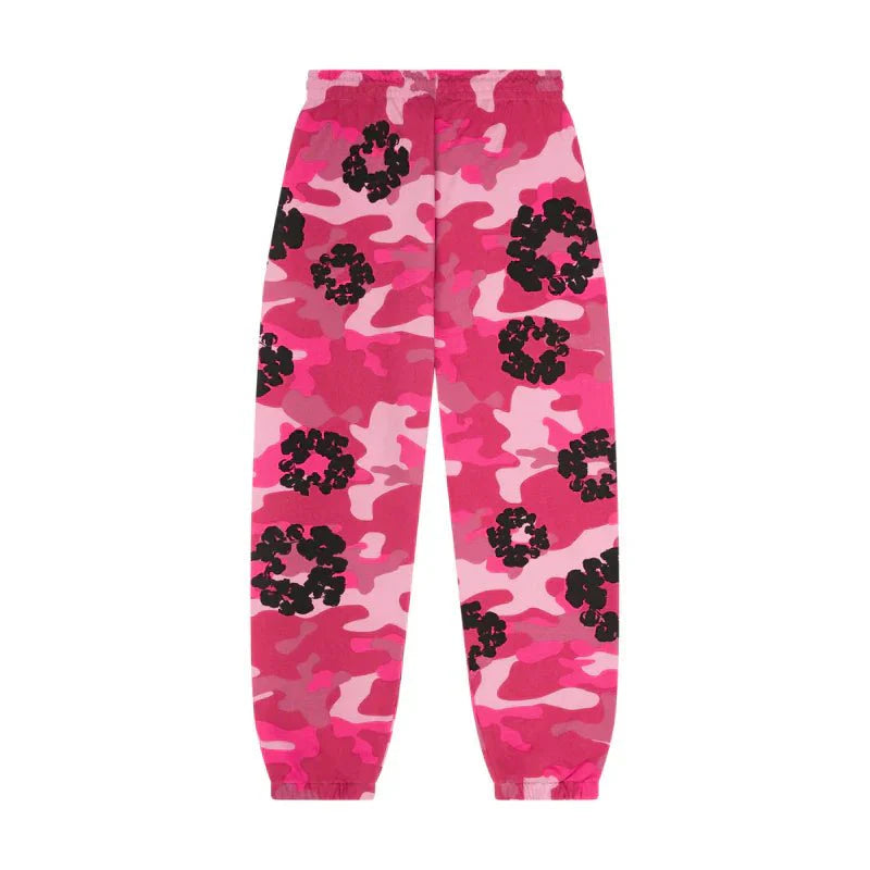 DENIM TEARS JOGGERS PINK CAMO COTTON WREATH