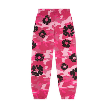 DENIM TEARS JOGGERS PINK CAMO COTTON WREATH
