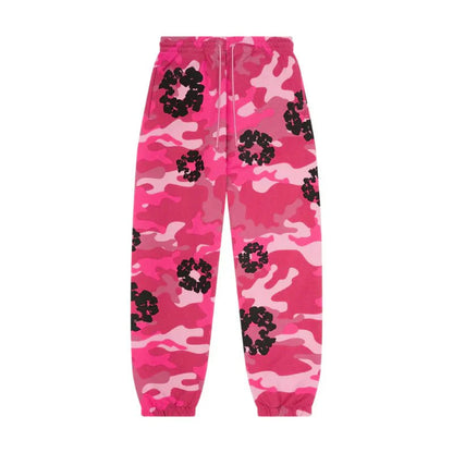 DENIM TEARS JOGGERS PINK CAMO COTTON WREATH