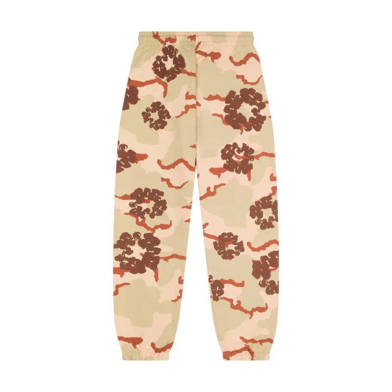 DENIM TEARS JOGGERS TAN CAMO COTTON WREATH