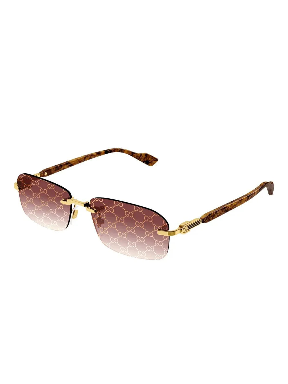 Gucci Eyewear lunettes de soleil 'Brown' à monture rectangulaire