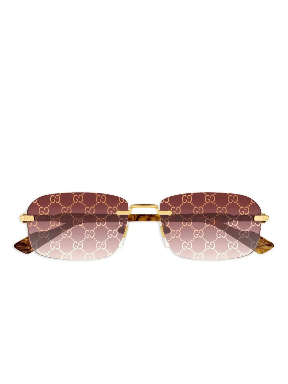 Gucci Eyewear lunettes de soleil 'Brown' à monture rectangulaire