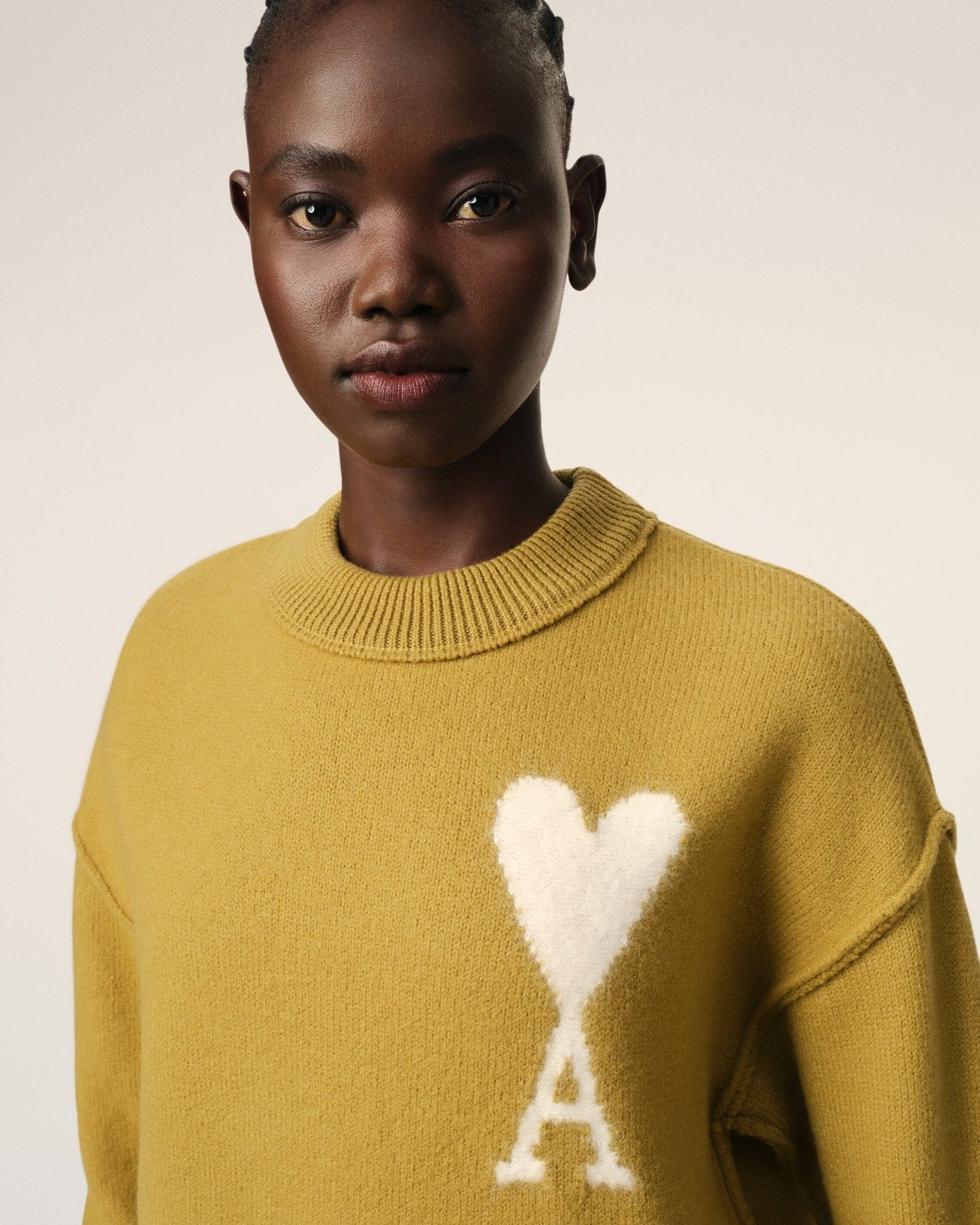 MUSTARD WOOL AMI SWEATER