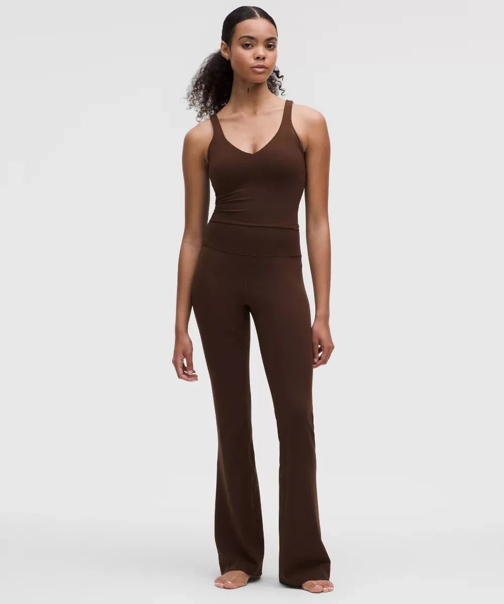 Pantalon Groove évasé taille haute en Nulu Standard