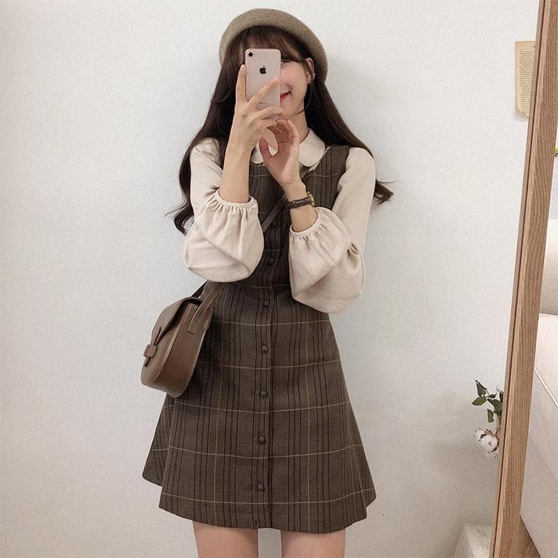 Sleeveless Plaid Dress
