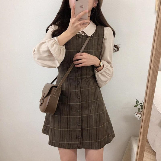 Sleeveless Plaid Dress