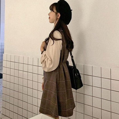 Sleeveless Plaid Dress