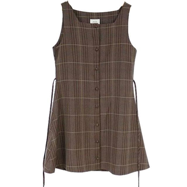 Sleeveless Plaid Dress