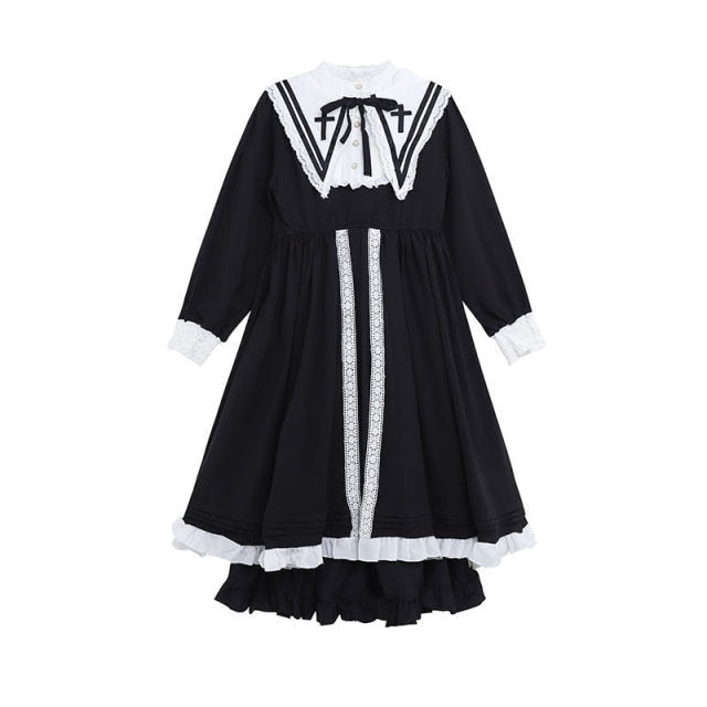 Ruffled Lolita Dress With Laced Collar