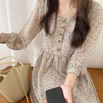 Floral Dress With Buttons