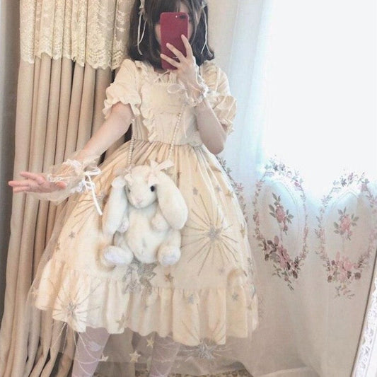 A-Line Lolita Dress With Puff Sleeves