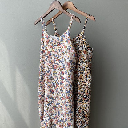 Floral Midi Dress With Spaghetti Straps