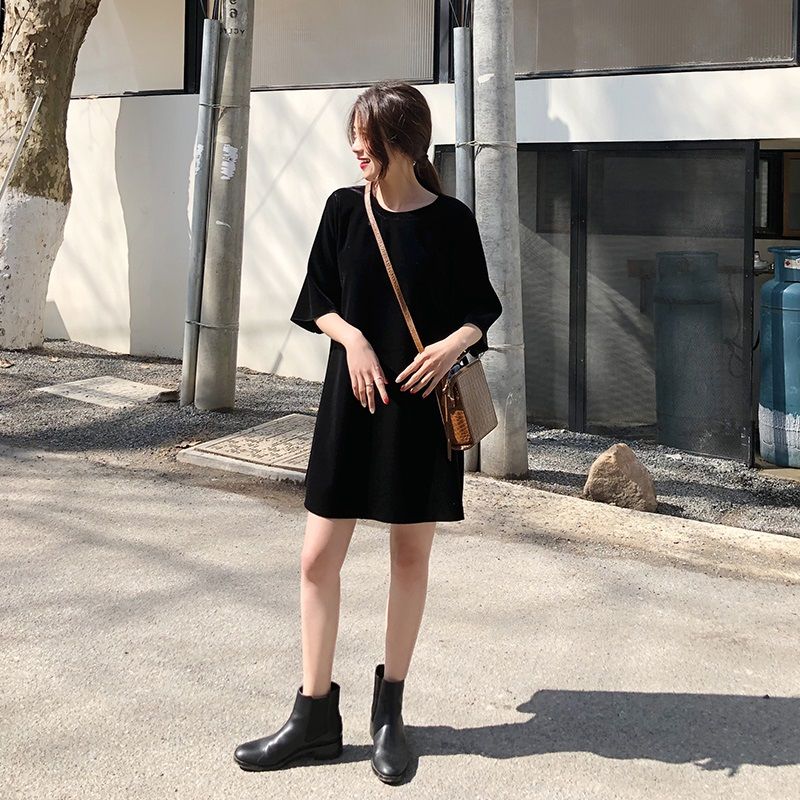 Velvet Mini Dress With Wide Sleeves