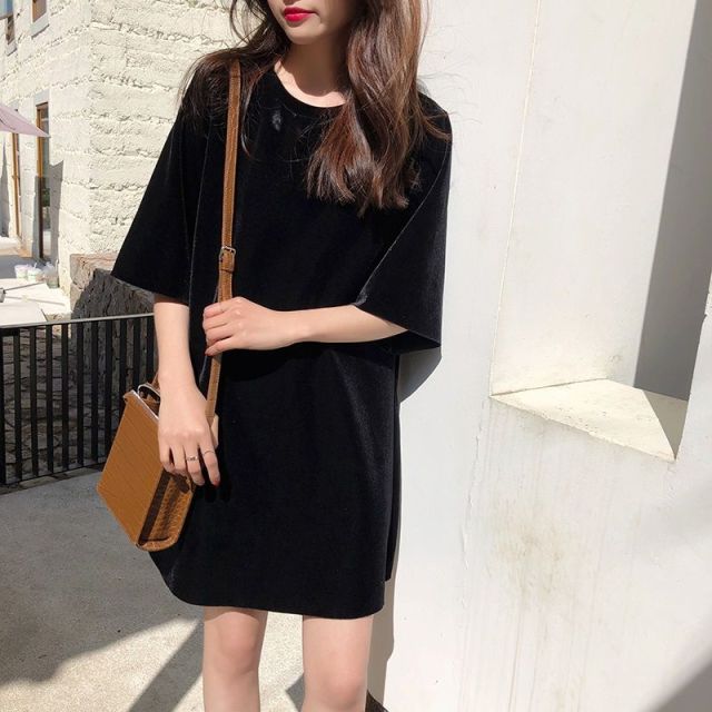 Velvet Mini Dress With Wide Sleeves