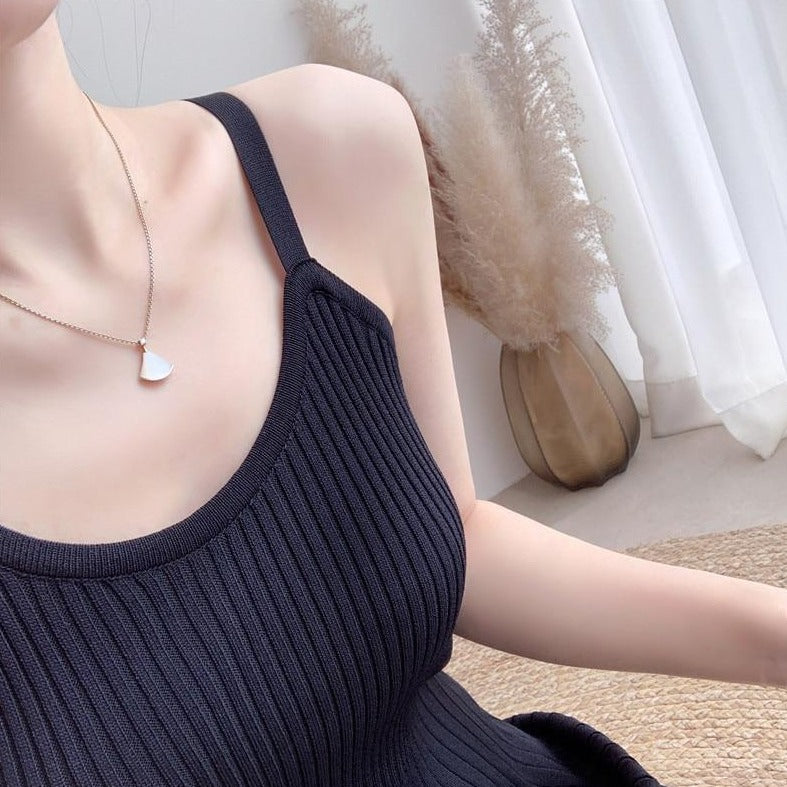 Ribbed Spaghetti Strap Dress