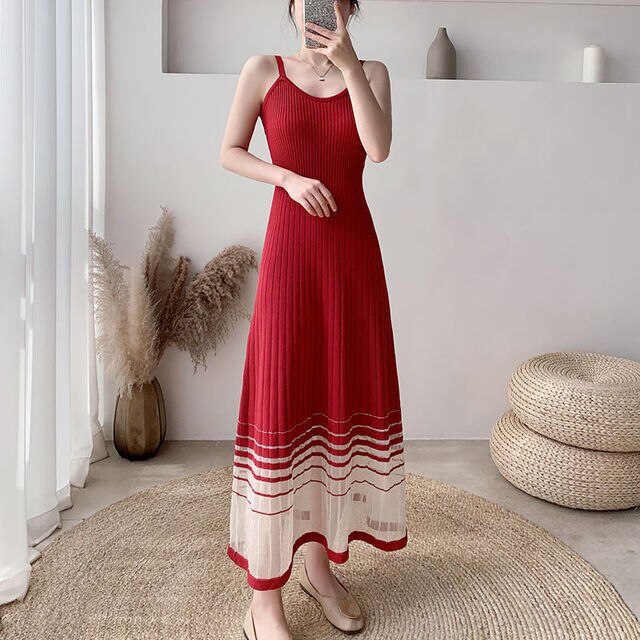 Ribbed Spaghetti Strap Dress