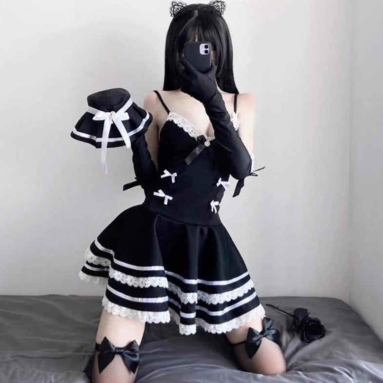 Mini Dress With Lace-Up And Ribbons
