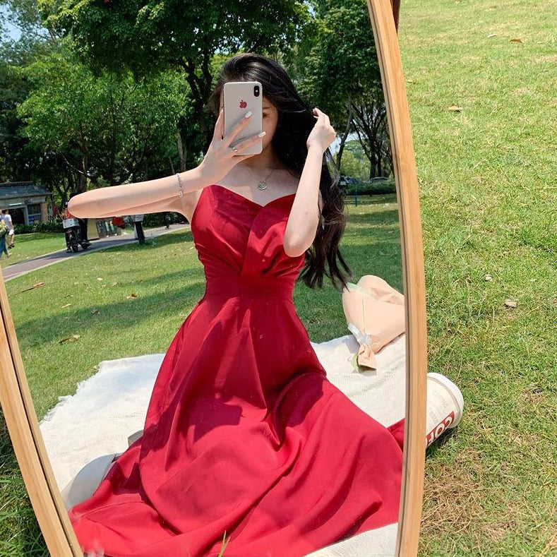 Midi Dress With Spaghetti Straps